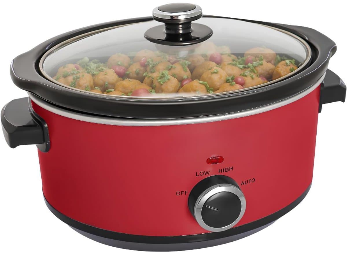 SP® Slowcooker - Warmhoudfunctie - Keramische Binnenpan - Rood - 24cm x 31cm x 18cm — afbeelding 1