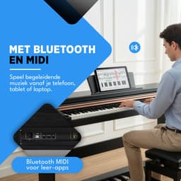 Finesse Digitale Piano - 88 Gewogen Toetsen - met Frame, Pedalen & Kruk - Keyboard Piano - Elektrische Piano - Volwassene & Kind — thumbnail 2