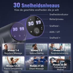 Massagengun - Massage Pistool - Massage Gun - Grijs - 19cm x 18cm x 6cm — thumbnail 2