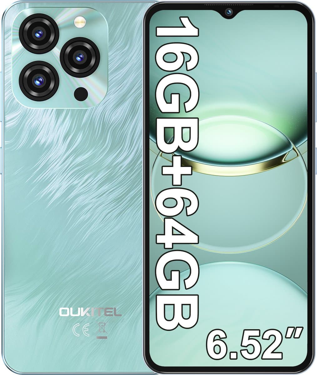 OUKITEL C3 Smartphone-5000mAh-16GB RAM-64GB ROM-13MP-6,52" HD-Android 14-Dual 4G-OTG-GPS — afbeelding 1