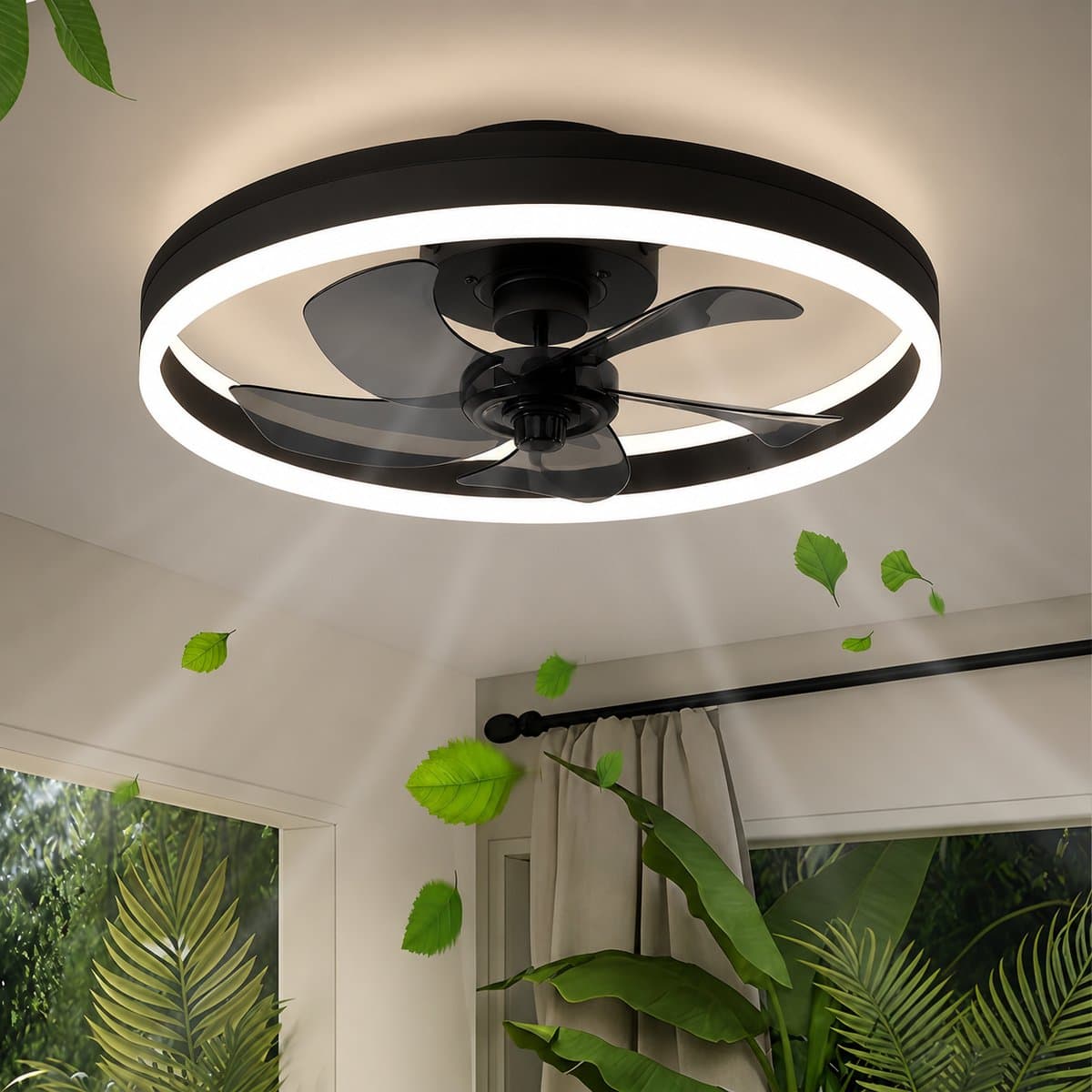 Plafondventilator met LED verlichting - Dimbaar en stille werking - Afstandsbediening inbegrepen — afbeelding 1