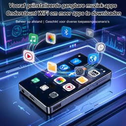 96GB MP3 Speler met Bluetooth en WiFi - Smart Muziekspeler met 4 Inch IPS Touchscreen - Spotify en Play Store Compatibel - 2000mAh Batterij - FM Radio - Voice Recorder - Inclusief Hoofdtelefoon - MP4 Video Speler — thumbnail 5