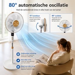Lifero Staande Ventilator - Ventilatoren - Verstelbaar met 6 Snelheden - Vloerventilator - Koelventilator op Statief - Ventilatie — thumbnail 2