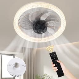 Plafondventilator met LED-verlichting - E27-fitting - LED-verlichting en afstandsbediening - Vier windsnelheden - Driekleurige dimfunctie - Plafondventilator met geïntegreerde verlichting — thumbnail 3