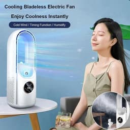 Draagbare mini-airconditioner - 6 ventilatorsnelheden - Mini-luchtkoeler - Compact en draagbaar - Stille werking - Geen slang of afvoerbuis nodig - Blauwe ventilator zonder bladen voor koeling op waterbasis — thumbnail 2