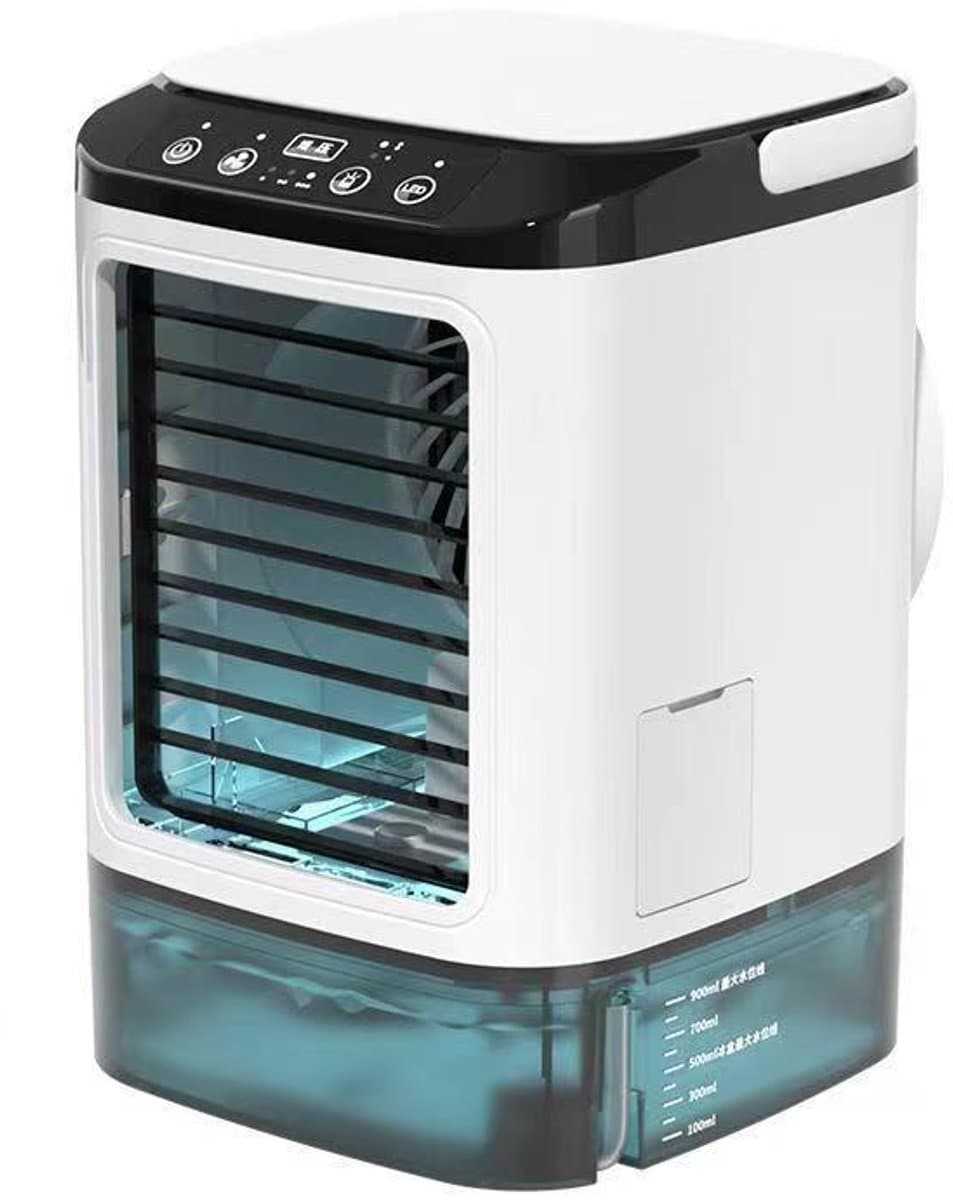 Aircooler - Luchtkoeler - Airconditioning - met IJsbox - met 900ml Water Tank - Koelelementen - Airco - 3 Snelheden - Wit — afbeelding 1