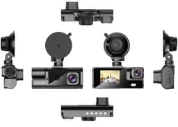 Dashcam met 3 Camera's – Full HD 1080P – Voor- en Achter camera – Nachtzicht – 128 GB Ondersteuning – Dashcam met Scherm voor auto - met app — thumbnail 2