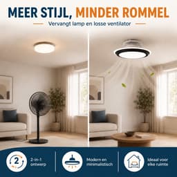Evolar Smart Plafondventilator met Verlichting en WiFi - 71 cm - Stille Plafondlamp met Ventilator - Dimbaar Warm Wit Licht (LED) - EVO-CF185BW — thumbnail 3