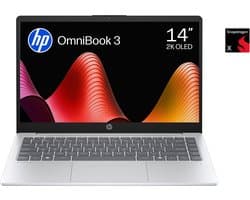 HP OmniBook 3 14-hz0710ndx - Copilot+ Laptop - 14 inch - Snapdragon X - 8GB/512GB - QWERTY - 2K OLED - Studenten laptop
