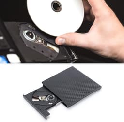 Externe CD Brander - Draagbare DVD Brander - Data Archiveren - Dubbele Interface - Draagbaar - Zwart — thumbnail 3