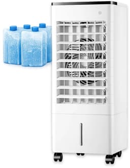 DreamGoods Aircooler met Koelelementen - 3-IN-1 Mobiele Luchtkoeler - Koelen, Ventileren - Incl. 4 Ice Packs - 6L Waterreservoir - Aircooler met Water of IJs - Airco - Ventilator - Torenventilator - Tafelventilator — thumbnail 1
