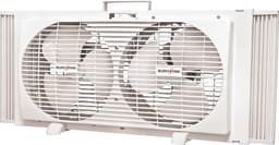 Ventilator met twee ramen - Dubbele ventilator - Frisse lucht - Uitschuifbaar ontwerp - 33 inch - Wit — thumbnail 1