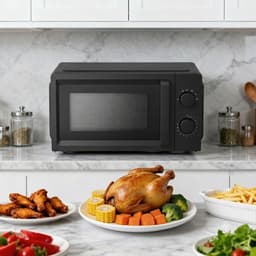 Jensaro Luxe Compacte Magnetron 20 Liter - 700W - Solo Magnetron met Draaiplateau - Mechanische Bediening & Ontdooifunctie - Zwart — thumbnail 4