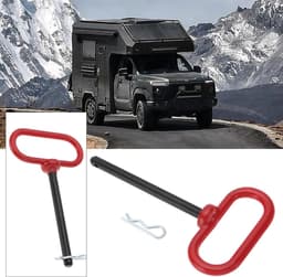 Dailygoods- Trekhaakpen 3/8 x 4 Inch - Trekhaak voor Aanhangwagens - Trekhaakpennen voor Grasmaaier - Slijtvast Koolstofstaal - Veiligheidsclip met Sterke Klemkracht — thumbnail 4