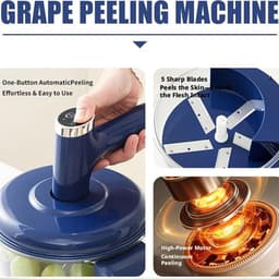 Elektrische Fruit Schilmachine - Keuken Gadget - Snel Ingrediënten Voorbereiden - Met Garde Opzetstuk - 195 x 24 cm - Blauw — thumbnail 2