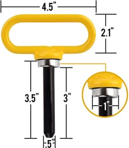 Dailygoods- Koppelingsstift Ultrasterk - Magnetische Koppelingspen - Grasmaaier-Aanhanger - Eenvoudig In- en Uithangen - Neodymium Magnetisch - Voor Eén Hand Gebruik - Aanhangerpen — thumbnail 2