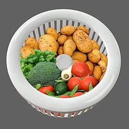 Elektrische Aardappelschilmachine - Keukenapparaat - Grote Hoeveelheden Schillen - Handsfree Werking - 1 Kg Capaciteit - Wit — thumbnail 2