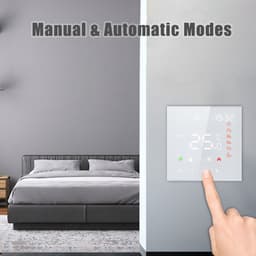 Slimme thermostaat - Smart thermostaat - Waterverwarming - Programmeerbaar - 5+2 / 6+1 - LCD-scherm - Geschikt voor vloerverwarming - Wit — thumbnail 2
