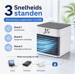 Jeas - Mini airco - Mini luchtverfrisser - Air cooler - Ventilator — thumbnail 3