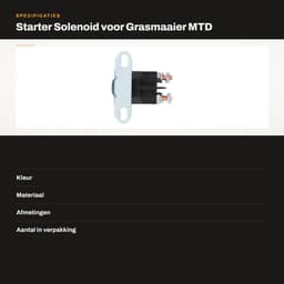 Dailygoods- Startrelais Aluminium - Starter Solenoid - 12V - Geschikt voor MTD - Vervangt OEM 725 04439B - Duurzaam en betrouwbaar - Startsolenoïde — thumbnail 2