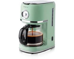 Emerio Retro Koffiezetapparaat - 1.5L - Anti drup - Warmhoudplaatje - Anti slip - Filterkoffie - CME-133280 Groen