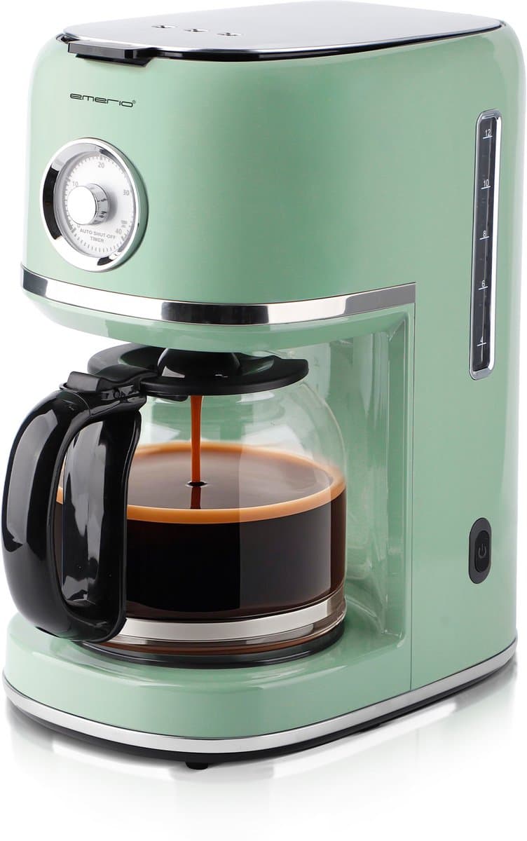 Emerio Retro Koffiezetapparaat - 1.5L - Anti drup - Warmhoudplaatje - Anti slip - Filterkoffie - CME-133280 Groen — afbeelding 1