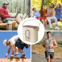 Ventilatorkoeler - bureau nekventilator, 8,4 x 6,0 cm draagbare kleine ventilator, oplaadbare batterij, draagbare koeling met 3 snelheden voor wandelen, kamperen, reizen — thumbnail 2