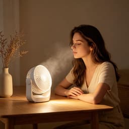 VHV - Ventilator - Tafelventilator - Luchtcirculatie Ventilator met Sfeerverlichting - Draagbare Wandventilator 1200mAh - Krachtige 3-in-1 Tafel- en Muurventilator voor Kantoor, Keuken en Badkamer - Wit — thumbnail 3