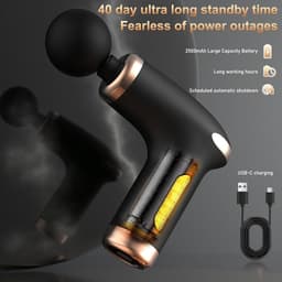 Massagepistool - Spierapparaat - Spierontspanning - Stille Motor - 19 x 16 cm - Zwart — thumbnail 2