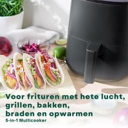 SNJY® Mini Airfryer - Airfryer Klein - Camping Airfryer - 3 Liter - 5-in-1 - 1400W - Zwart — thumbnail 2