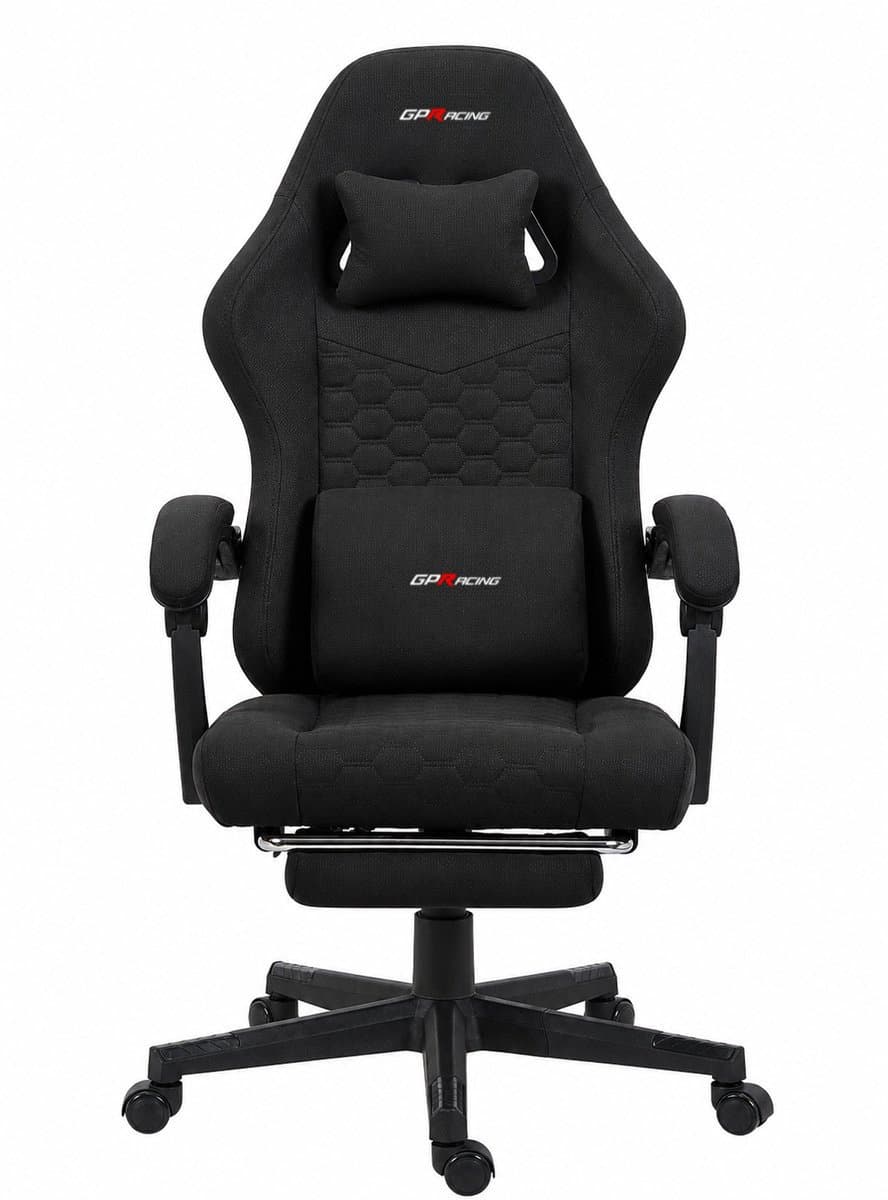 GPRacing - Game Stoel - Gaming Stoel - Ergonomische Bureaustoel - Gamestoel - Verstelbaar - Gaming Chair - Zwart — afbeelding 1