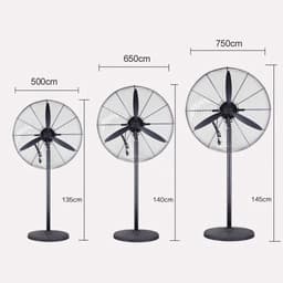 Industriële Voetstukventilator - Vloerventilator Ventilator - Werkruimte Koelen - Stille Mechanische Bediening - 20-29 inch - Zwart — thumbnail 4