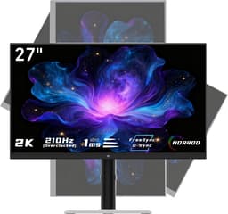 KTC H27T6 27 Inch Gaming Monitor 2K QHD 2560×1440 Fast IPS | 200Hz, Overklokbaar tot 210Hz, FreeSync & G-Sync Compatibel — thumbnail 1