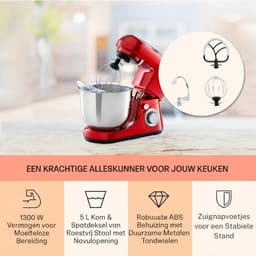 Ploutos® Keukenrobot - Keukenmixer - Keukenmachine - Rood - 33cm x 23cm x 38cmKeukenrobot - Keukenmachine - Keukenmixer - Rood - 33cm x 23cm x 38cm — thumbnail 3