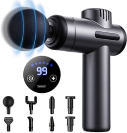 Massage Gun – 99 Snelheden – 8 Opzetstukken – Stil & Draadloos – LCD Touchscreen – Tot 4800 RPM — thumbnail 1