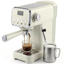 ECTEATOY® espressomachine piston 20 Bar - pistonmachines 1350W - koffiemachines met Melkopschuimer, Heet Water & Kopjesverwarmer - 1.2L - Crème — thumbnail 3