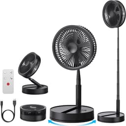 Statiefventilator - Vloerventilator - Zomerkoeling - Staande ventilator - Koeling woonkamer - Hittebestrijding - Verstelbare ventilator - Ventilator met afstandsbediening - Stille ventilator - Draaibare ventilatorkop - Verfrissing binnenlucht - Zwart — thumbnail 1