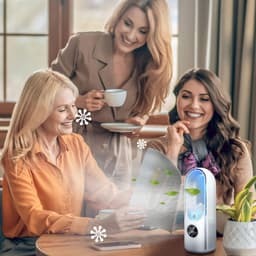 Bladloze ventilator - 6-traps wind- en timerfunctie - koelventilator - USB-multifunctionele conditioner - led-display - bladloze verticale ventilator - geluidsarm - draagbare persoonlijke ventilator voor - Blauw — thumbnail 4
