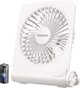 Solvix tafel ventilator geluidloos - Tafelfan - Wit - Oplaadbare 4000 mAh Batterij - Super Stil - Voor Thuis en Kantoor — thumbnail 1