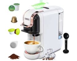 HiBREW H2B Koffiemachine - 5-in-1 - Nespresso, Dolce Gusto, K-Cup, ESE en Gemalen Koffie-WIT