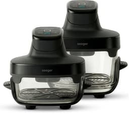 Seeger ClearFry Glazen Airfryer - 6 Programma's - PFAS-Vrij - 60°C Tot 200°C - 2.5L + 4.5L Glazen Containers - Zwart — thumbnail 2