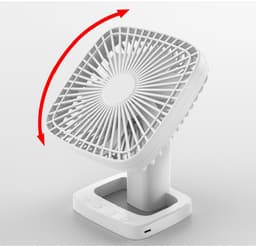 Draagbare bureauventilator, USB-oplaadbaar, 4 snelheden, met timerfunctie en batterij-indicator, ideaal voor thuis, kantoor en op reis — thumbnail 3