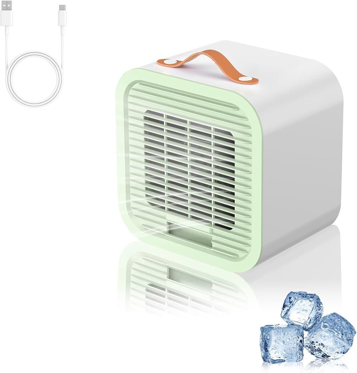 LISM-Draagbare airconditioner, stille mini-luchtkoeler met drie snelheden, USB-oplaadbare ventilator, Geschikt voor kantoor, slaapkamer, kamperen en buitengebruik. — afbeelding 1