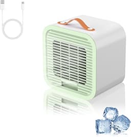 LISM-Draagbare airconditioner, stille mini-luchtkoeler met drie snelheden, USB-oplaadbare ventilator, Geschikt voor kantoor, slaapkamer, kamperen en buitengebruik. — thumbnail 1
