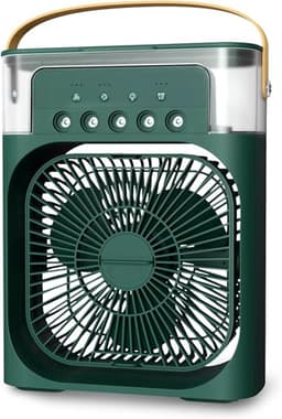 LISM-Persoonlijke luchtkoeler, draagbare airconditioningventilator, mini-verdampingskoeler (7-kleurige ledverlichting), 3 ventilatorsnelheden en 3 sproeistanden, Geschikt voor op je bureau, nachtkastje of salontafel. — thumbnail 1