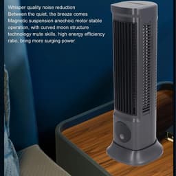 LISM-Tafelventilator, 27 cm, stille ventilator zonder bladen, 3 snelheidsniveaus, 3D-breedhoekventilator, verstelbare voet, luchtgekoelde tafelventilator, Geschikt voor slaapkamers en kantoren. — thumbnail 2