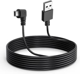 SnelShoppen - Mini Dash Cam Oplaadkabel 11.5FT L Hoek Adapter, Compatibel met Alle Mini Dashcams en Spiegelcamera's, Ideaal voor Auto DVR en Rijregist — thumbnail 1