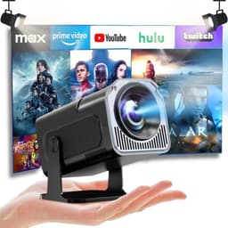 SnelShoppen - Portable Beamer 4K - Mini Projector met WiFi 6, BT 5.4, Android TV, Automatische Focus, Full HD 1080P, HiFi Speaker, Korte Focale Lengte — thumbnail 1