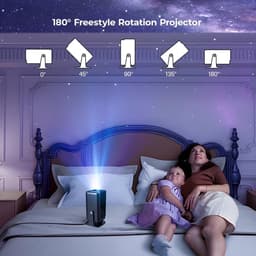SnelShoppen - 1080P Full HD Mini Beamer Projector 4K 300ANSI Android 13 12000 Lumen WiFi 6 Bluetooth Trapeziumcorrectie USB HDMI voor Thuis Theater en — thumbnail 4