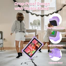 SnelShoppen - Kindertablet 7 Inch met Beschermhoes, Android Kids Tablet, 2GB RAM, 32GB ROM, Uitbreidbaar tot 256GB, WiFi, Bluetooth, Kindbescherming, — thumbnail 5